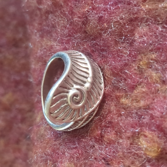 925 sterling silver cfj modern swirl ring size 9ish - Picture 2 of 11